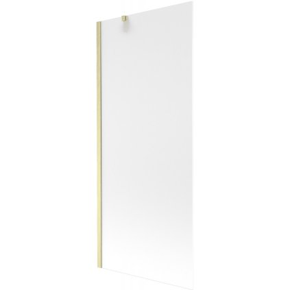 Mexen Next, 1-krídlová vaňová zástena 80 x 150 cm, 6mm sklo námraza, zlatá matná, 895-080-000-00-30-55