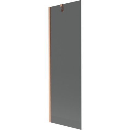 Mexen Next, 1-krídlová vaňová zástena 60 x 150 cm, 6mm šedé sklo, medená matná, 895-060-000-00-40-65