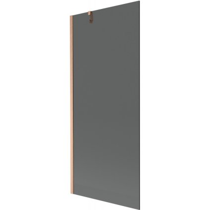 Mexen Next, 1-krídlová vaňová zástena 80 x 150 cm, 6mm šedé sklo, medená matná, 895-080-000-00-40-65