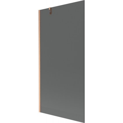 Mexen Next, 1-krídlová vaňová zástena 90 x 150 cm, 6mm šedé sklo, medená matná, 895-090-000-00-40-65