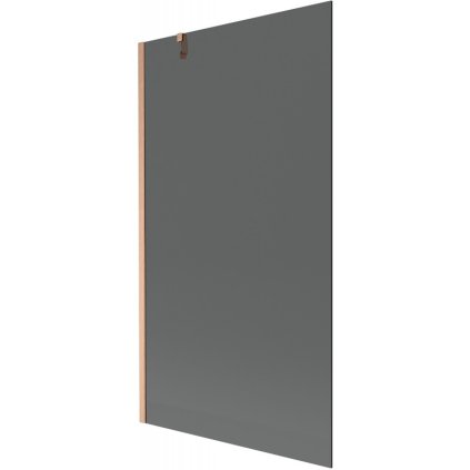 Mexen Next, 1-krídlová vaňová zástena 100 x 150 cm, 6mm šedé sklo, medená matná, 895-100-000-00-40-65