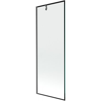 Mexen Next, 1-krídlová vaňová zástena 70 x 150 cm, 6mm číre sklo - čierny vzor, brúsená grafitová, 895-070-000-00-70-66
