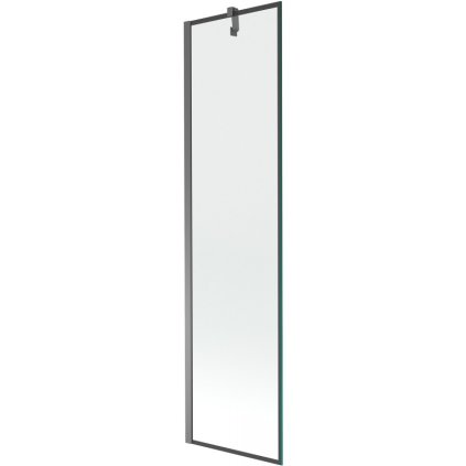Mexen Next, 1-krídlová vaňová zástena 50 x 150 cm, 6mm číre sklo - čierny vzor, grafitová, 895-050-000-00-70-95
