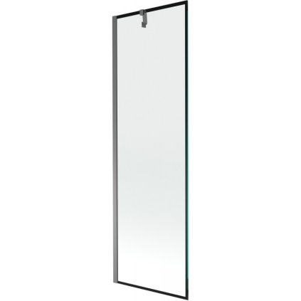 Mexen Next, 1-krídlová vaňová zástena 60 x 150 cm, 6mm číre sklo - čierny vzor, grafitová, 895-060-000-00-70-95