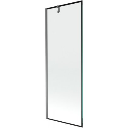 Mexen Next, 1-krídlová vaňová zástena 70 x 150 cm, 6mm číre sklo - čierny vzor, grafitová, 895-070-000-00-70-95