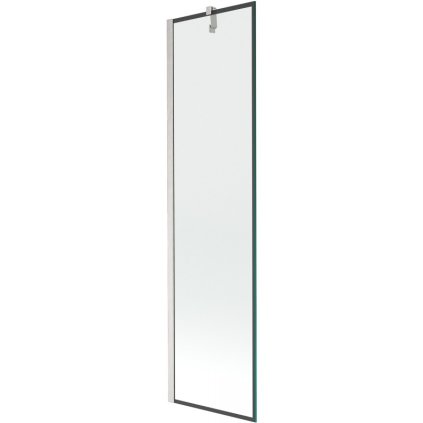 Mexen Next, 1-krídlová vaňová zástena 50 x 150 cm, 6mm číre sklo - čierny vzor, oceľová, 895-050-000-00-70-97