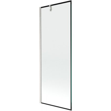 Mexen Next, 1-krídlová vaňová zástena 70 x 150 cm, 6mm číre sklo - čierny vzor, oceľová, 895-070-000-00-70-97