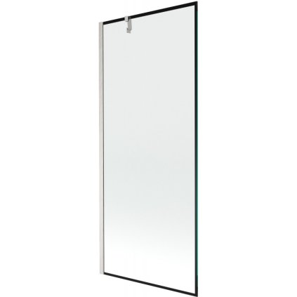 Mexen Next, 1-krídlová vaňová zástena 80 x 150 cm, 6mm číre sklo - čierny vzor, oceľová, 895-080-000-00-70-97