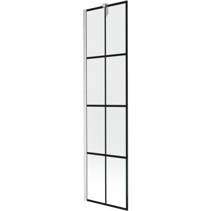 Mexen Next, 1-krídlová vaňová zástena 50 x 150 cm, 6mm číre sklo - čierny vzor, oceľová, 895-050-000-00-77-97