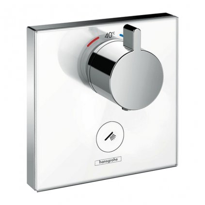 Hansgrohe ShowerSelect Glass, termostat Highflow pre 1 spotrebič a ďalší výtok, biela/chrómová, HAN-15735400
