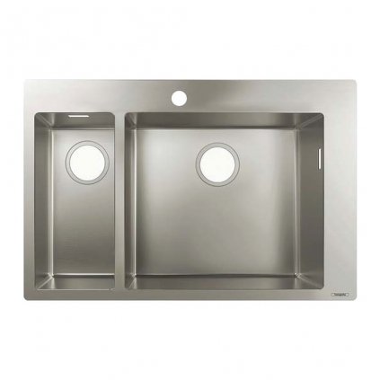 Hansgrohe S71, nerezový dvojdrez 180/450 s 1 otvorom pre batériu, nerez, HAN-43309800