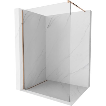 Mexen Kioto, sprchová zástena Walk-In 180x200 cm, 8mm číre sklo, profil ružové zlato, 800-180-101-60-00