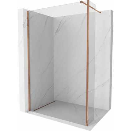 Mexen Kioto, sprchový kút typ Walk-in 90 x 30 cm, 8mm číre sklo, profil ružové zlato, 800-090-212-60-00-030