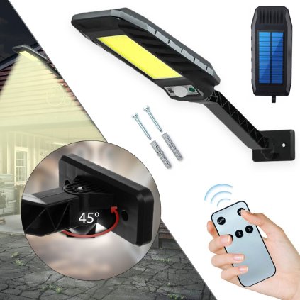 Toolight, LED solárna lampa so snímačom pohybu RSL018, čierna, OSW-10248