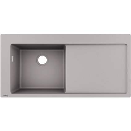 Hansgrohe S51, vstavaný drez 450 s odkvapkávacou plochou, betónová šedá, HAN-43330380