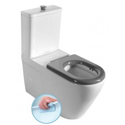 Sapho, DARIO RIMLESS WC kombi misa s nádržkou, spodný/zadný odpad, biela, MC102