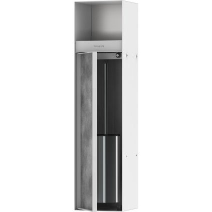 Hansgrohe XtraStoris Rock, wc kefa na zabudovanie s držiakom na toaletný papier, biela matná, HAN-56062700