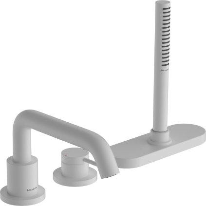 Hansgrohe Tecturis S, 3-otvorová batéria na okraj vane, biela matná, HAN-73447700
