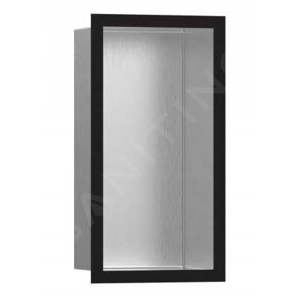 Hansgrohe XtraStoris Individual, výklenok do steny s designovým rámom, 300x150x100 mm, kefovaná nerezová/matná čierna, HAN-56094670