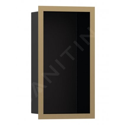 Hansgrohe XtraStoris Individual, výklenok do steny s designovým rámom, 300x150x100 mm, matná čierna/kefovaný bronz, HAN-56095140