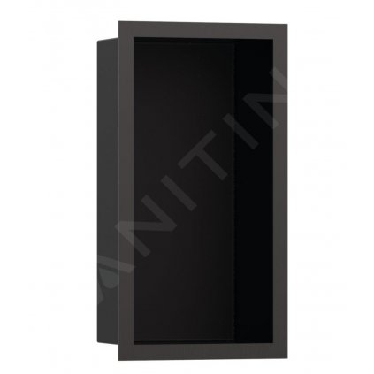 Hansgrohe XtraStoris Individual, výklenok do steny s designovým rámom, 300x150x100 mm, matná čierna/kefovaný čierny chróm, HAN-56095340