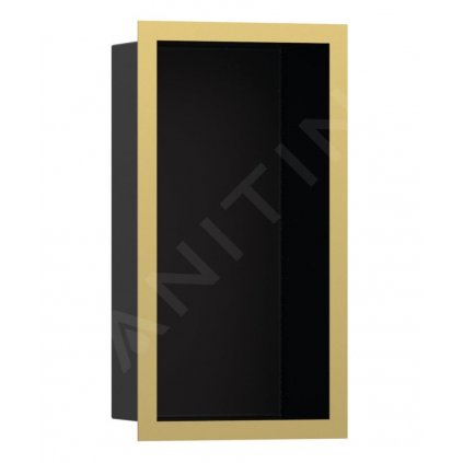 Hansgrohe XtraStoris Individual, výklenok do steny s designovým rámom, 300x150x100 mm, matná čierna/leštený vzhľad zlata, HAN-56095990
