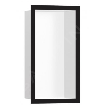 Hansgrohe XtraStoris Individual, výklenok do steny s designovým rámom, 300x150x100 mm, matná biela/matná čierna, HAN-56096670