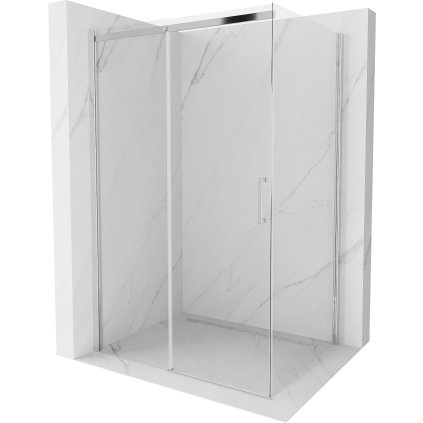 Mexen Omega, sprchovací kút s posuvnými dverami 130 (dvere) x 90 (stena) cm, 8mm číre sklo, chrómový profil, 825-130-090-01-00
