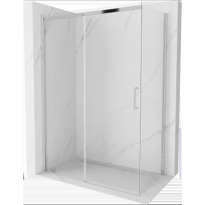 Mexen Omega, sprchovací kút s posuvnými dverami 140 (dvere) x 70 (stena) cm, 8mm číre sklo, chrómový profil, 825-140-070-01-00