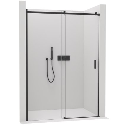 Cerano Lantono, posuvné dvere do otvoru 120x195 cm, 6mm číre sklo, čierny profil, CER-CER-429736