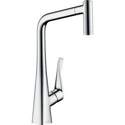 Hansgrohe Metris Select M71, kuchynská páková batéria 320, vyťahovateľná spŕška, 2jet, sBox, chrómová, HAN-73801000