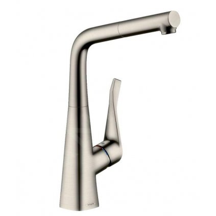 Hansgrohe M71, drezová batéria M7114-H320 s výsuvnou spŕškou, sBOX, vzhľad nehrdzavejúcej ocele, HAN-73812800
