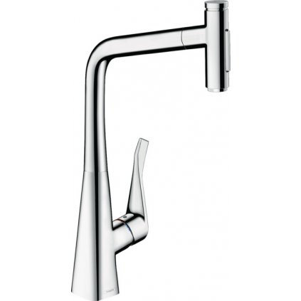 Hansgrohe Metris Select M71, kuchynská páková batéria 320, vyťahovateľná sprška, 2jet, sBox, chrómová, HAN-73816000