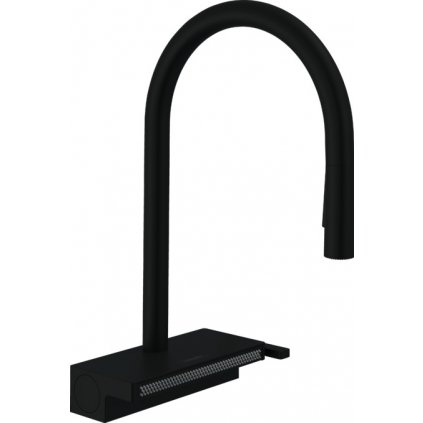Hansgrohe Aquno Select M81, páková kuchynská batéria 170, vyťahovateľná sprška, 3jet, sBox, čierna matná, HAN-73831670