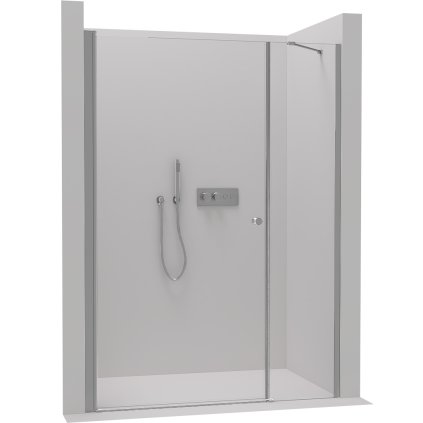 Cerano Antelo, 1-krídlové sprchové dvere s pevnou časťou 90(dvere) x 30(stena) x 190 cm, 6mm číre sklo, chrómový profil, CER-CER-435842