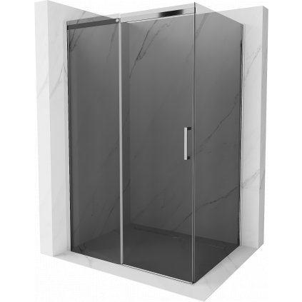 Mexen Omega, sprchovací kút s posuvnými dverami 100 (dvere) x 70 (stena) cm, 8mm sklo, chrómový profil-šedé sklo, 825-100-070-01-40
