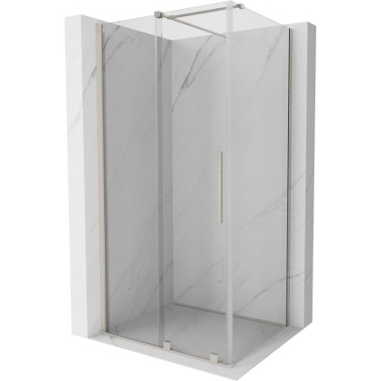 Mexen Velar, sprchový kút s posuvnými dverami 120 x 100 cm, 8mm číre sklo, brúsená oceľ, 871-120-100-01-97