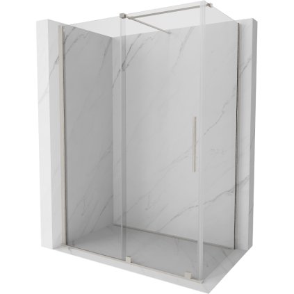 Mexen Velar, sprchový kút s posuvnými dverami 160 x 85 cm, 8mm číre sklo, brúsená oceľ, 871-160-085-01-97
