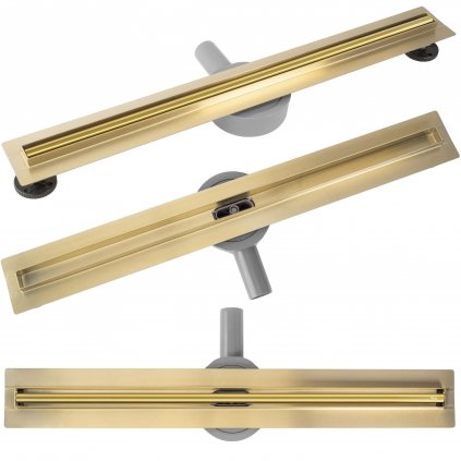 Rea Neox Slim Pro Gold, odtokový sprchový žľab 90 cm, zlatá lesklá, REA-G5805