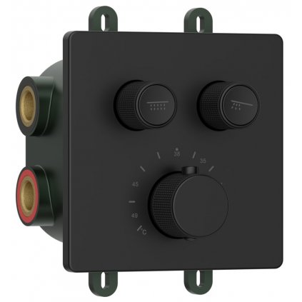 Sapho, SMARTSELECT podomietková sprchová batéria, box, 2 vývody, čierna mat, RP042B