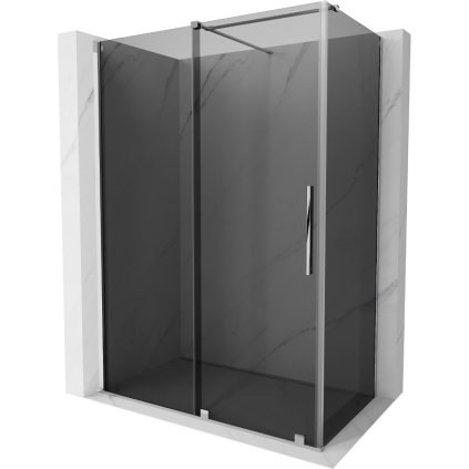 Mexen Velar, sprchový kút s posuvnými dverami 140 x 85 cm, 8mm šedé sklo, chrómová, 871-140-085-41-01