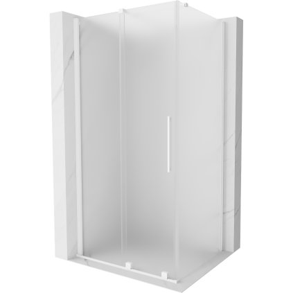 Mexen Velar, sprchový kút s posuvnými dverami 100 x 80 cm, 8mm sklo námraza, biela matná, 871-100-080-31-20