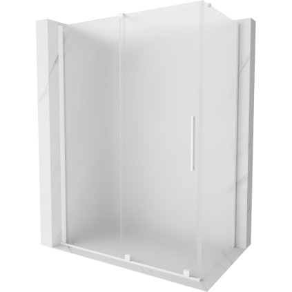 Mexen Velar, sprchový kút s posuvnými dverami 140 x 80 cm, 8mm sklo námraza, biela matná, 871-140-080-31-20
