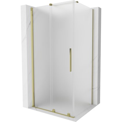 Mexen Velar, sprchový kút s posuvnými dverami 100 x 80 cm, 8mm sklo námraza, zlatá lesklá, 871-100-080-31-50