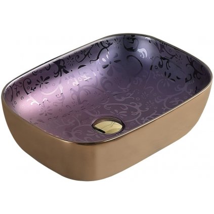 Mexen RITA umývadlo, 45x32 cm, fialová-zlatá, 21084557