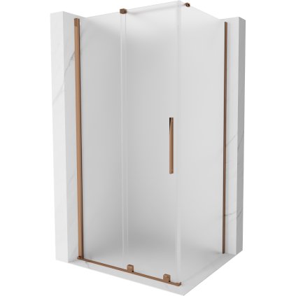 Mexen Velar, sprchový kút s posuvnými dverami 110 x 80 cm, 8mm sklo námraza, ružové zlato, 871-110-080-31-55