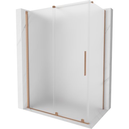 Mexen Velar, sprchový kút s posuvnými dverami 160 x 80 cm, 8mm sklo námraza, medená matná, 871-160-080-31-65