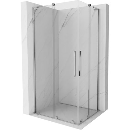 Mexen Velar L Duo, sprchový kút s posuvnými dverami 90 x 80 cm, 8mm číre sklo, chrómová, 871-090-080-02-03-01