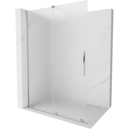 Mexen Velar, sprchová zástena s posuvnými dverami Walk-in 140 x 200 cm, 8mm sklo námraza, chrómová, 871-140-000-33-01