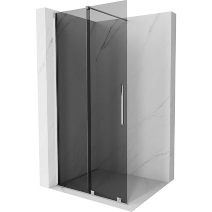 Mexen Velar, sprchová zástena s posuvnými dverami Walk-in 70 x 200 cm, 8mm šedé sklo, chrómová, 871-070-000-43-01